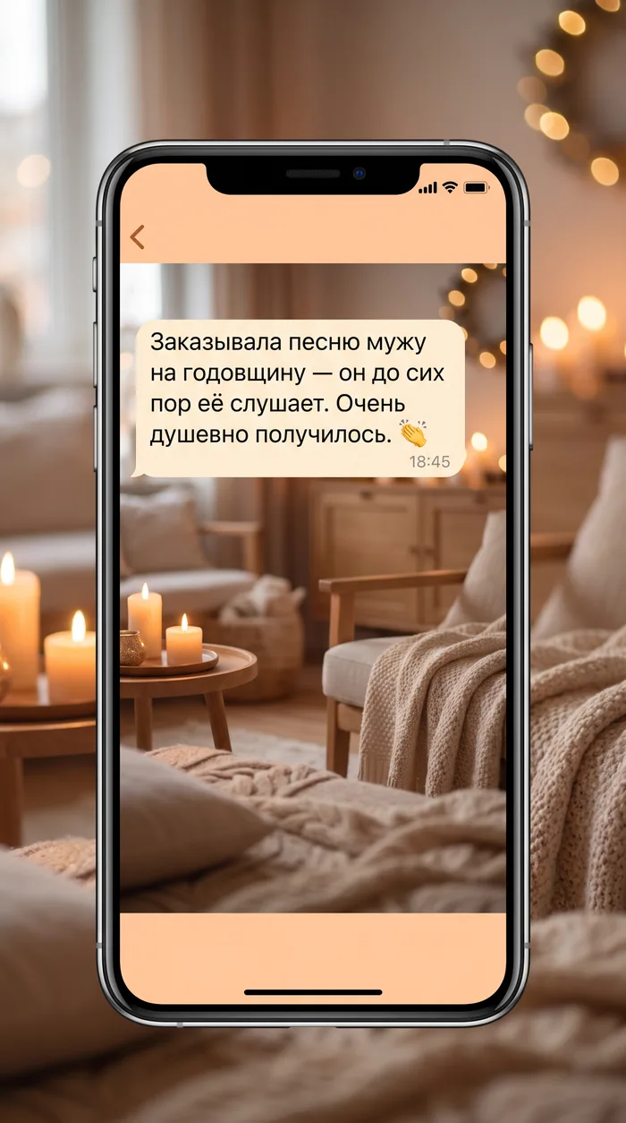 Скриншот переписки с клиентом о готовой песне